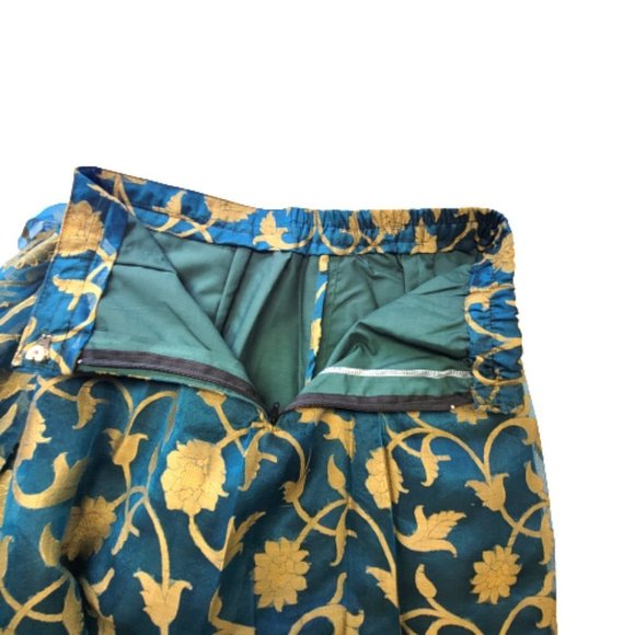 Blue and Gold Saree PRE-PLEATED with Sequin Mirror Accents- NEW ! - Picture 6 of 15